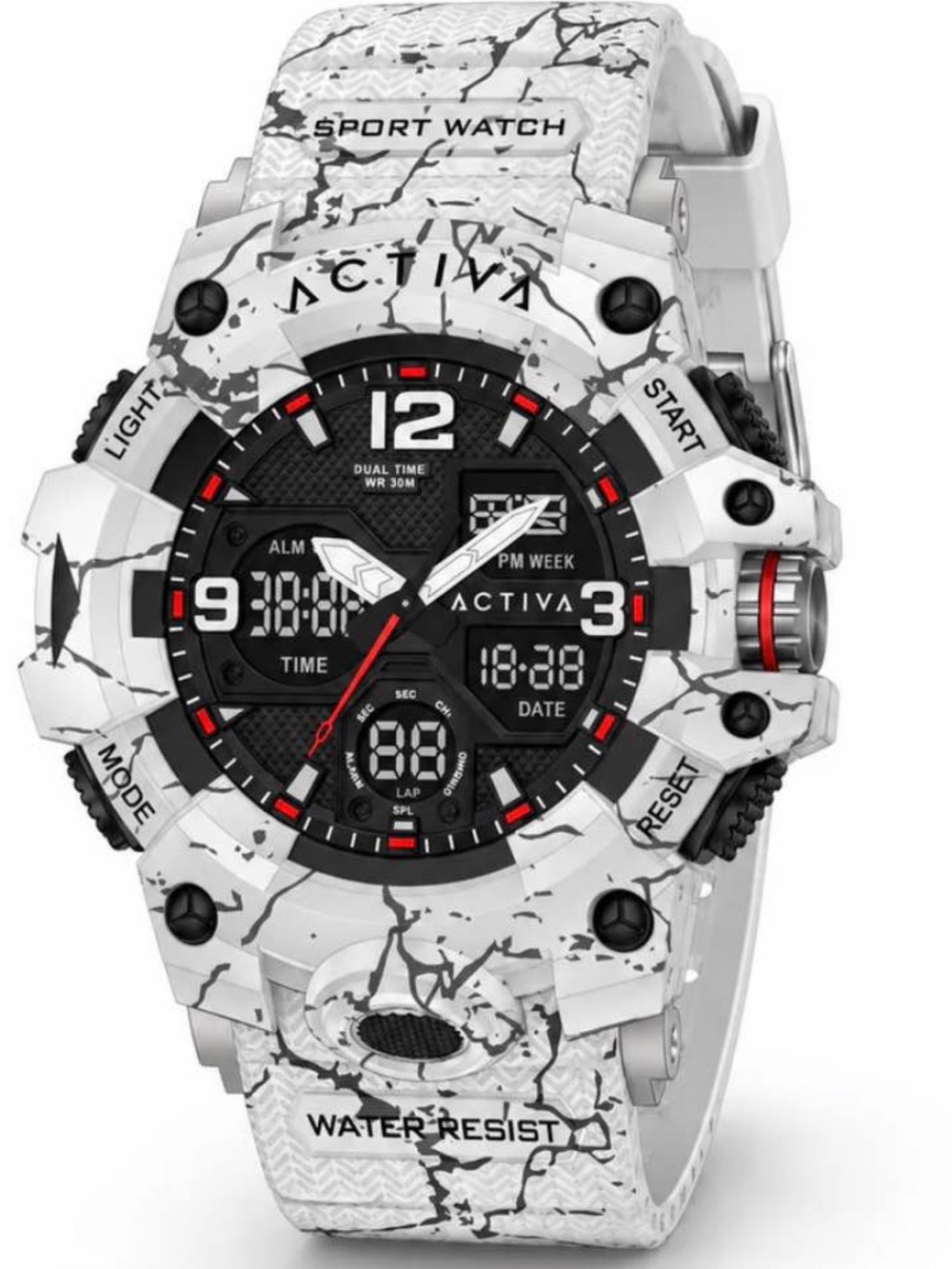 Activa X Invicta Digital Men's Watch - 49mm. Camouflage. White (ACW8008-003) new